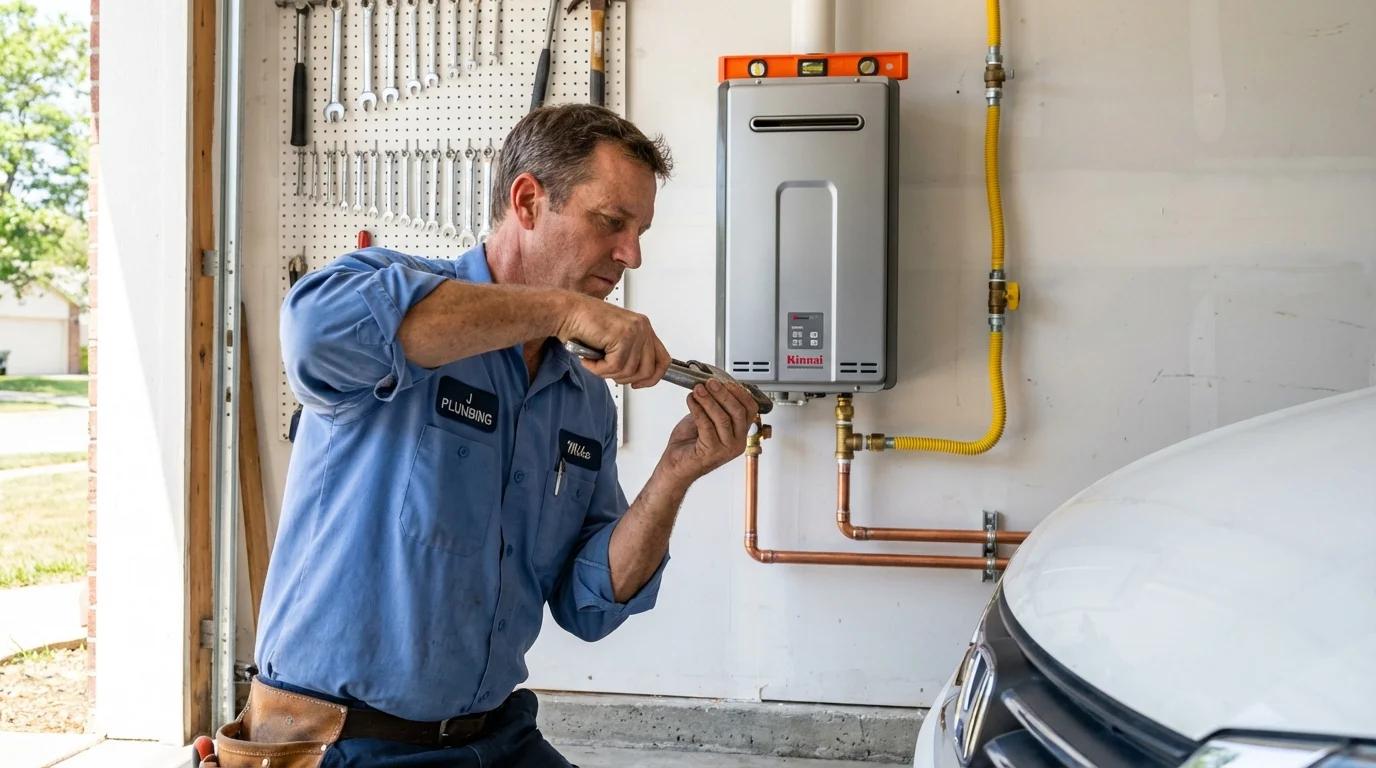 Tankless water heater installation by a Johns Plumbing LLC plumber in Wellton